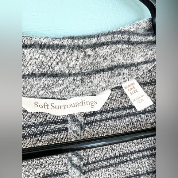 Soft Surroundings Curl Up Topper Striped Cardigan open cocoon cardigan fall cozy - Picture 3 of 6